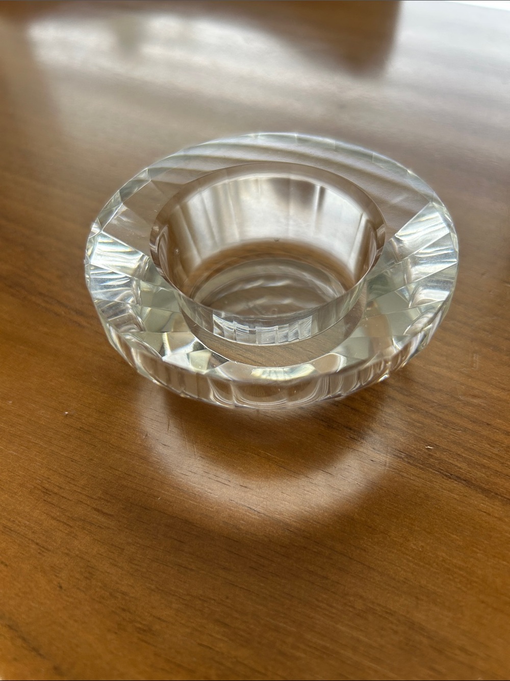 Signed, Vintage Oleg Cassini Crystal Tealight Candle Holder